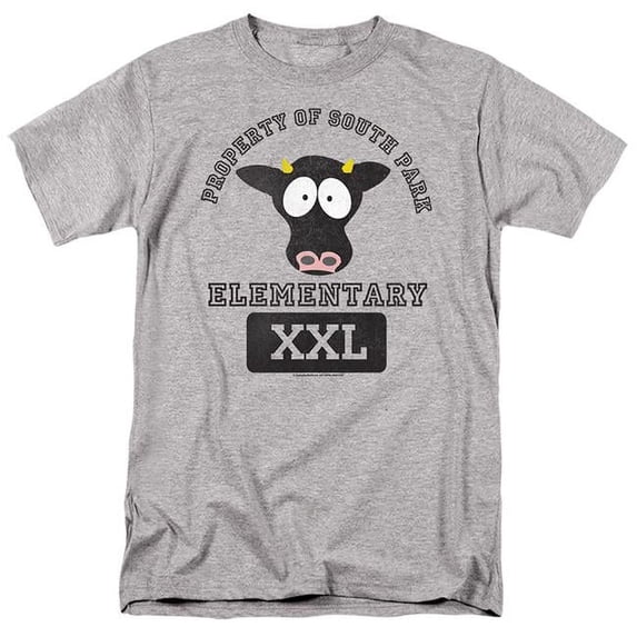 Trevco STHPK148-AT-4 South Park & South Park Cows Short Sleeve Adult 18-1 T-Shirt, Athletic Heather - Extra Large