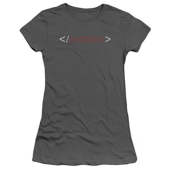 Trevco Scorpion & Logo Short Sleeve Junior Sheer Cotton T-Shirt, Charcoal - 2X
