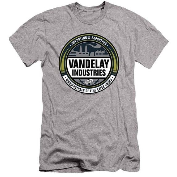 Trevco Seinfeld & Vendelay Logo Short Sleeve Adult 30-1 T-Shirt, Athletic Heather - Small