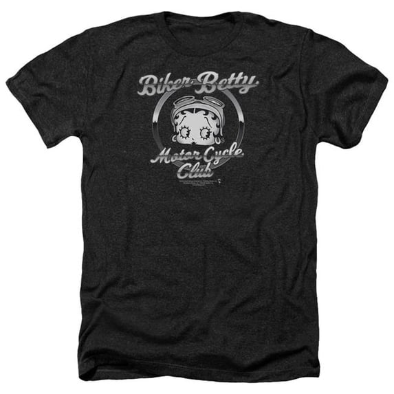 Trevco Sportswear BB759-HA-4 Betty Boop Chromed Logo Adult Regular Fit Heather Short Sleeve T-Shirt, Charcoal - Extra Large
