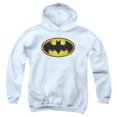 thumbnail image 1 of Trevco Sportswear BM2849-YFTH-3 Batman Airbrush Bat Symbol Youth Hooded Sweatshirt, White - Large, 1 of 1