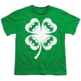 thumbnail image 1 of Trevco Sportswear BM3022-YT-3 Batman Bat Clover Youth Short Sleeve T-Shirt, Kelly Green - Large, 1 of 1