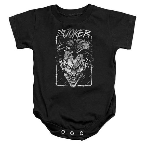 Trevco Sportswear BM3473-SS-2 Batman Joker Storm On Black Infant Snapsuit, Black - Medium - 12 Month