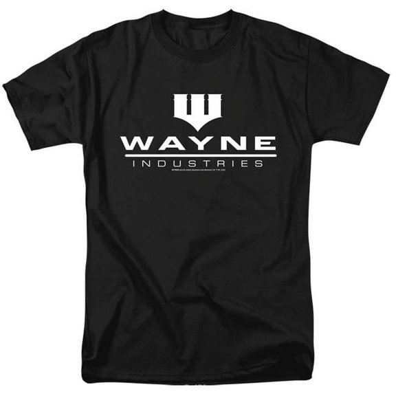 Trevco Sportswear BM3570-AT-4 Batman Wayne Industries Black Adult Regular Fit Short Sleeve T-Shirt, Black - Extra Large
