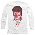 thumbnail image 1 of Trevco Sportswear BOWIE192-AL-3 David Bowie Aladdin Sane 75 Adult Long Sleeve T-Shirt, White - Large, 1 of 1
