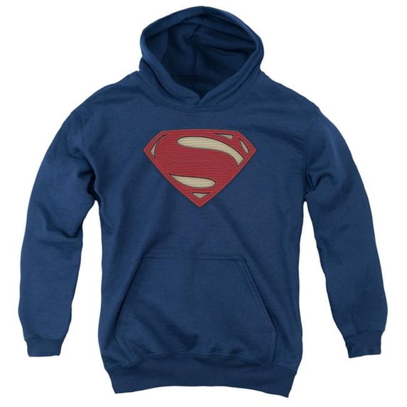 Trevco Sportswear BVS111-YFTH-2 Batman vs Superman Super Movie Logo Youth Hooded Sweatshirt, Navy - Medium