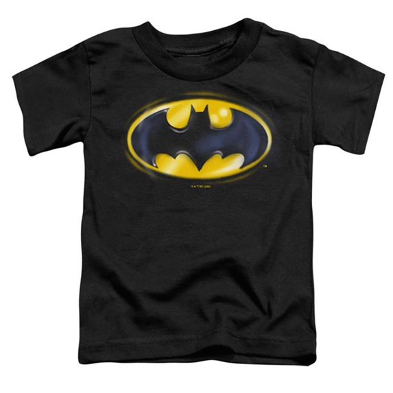 Trevco Sportswear BM3566-TT-3 Batman Airbrush Logo Toddler Short Sleeve T-Shirt, Black - Large 4T