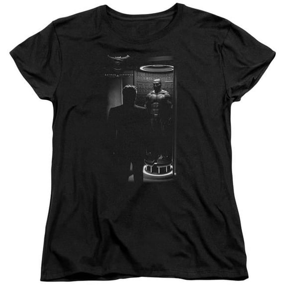 Trevco Sportswear BVS204-WT-5 Batman vs Superman Suit Up Womens Short Sleeve T-Shirt, Black - 2X