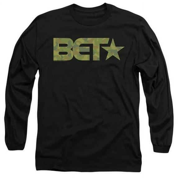 Trevco Sportswear BET111-AL-4 Bet Camo Logo Adult Long Sleeve T-Shirt, Black - Extra Large