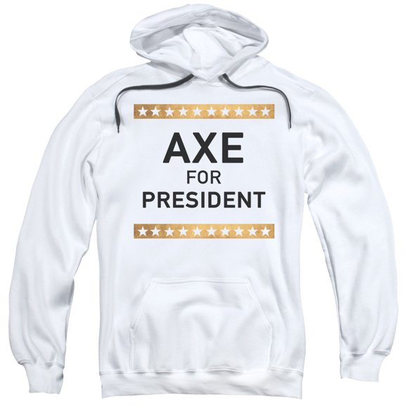 Trevco Sportswear SHO570-AFTH-5 Billions Axe for President Adult Pullover Hoodie, White - 2X