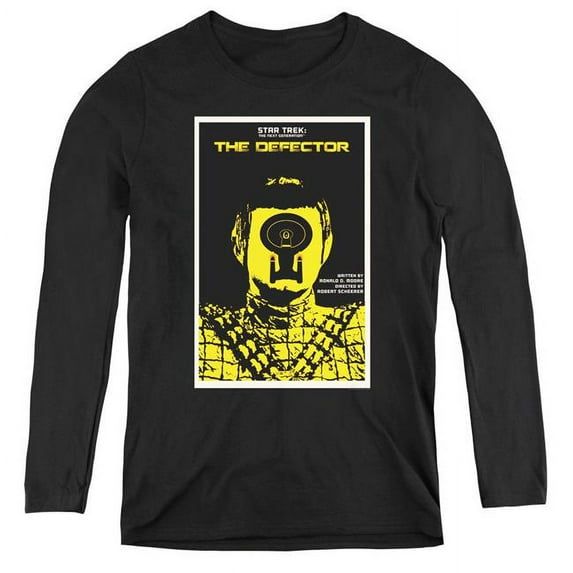 Trevco Sportswear CBS2074B-WL-2 Womens Star Trek & Tng Season 3 Episode 10-Long Sleeve Tee, Black - Medium