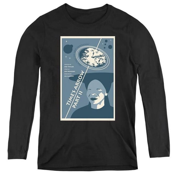 Trevco Sportswear CBS2143B-WL-1 Womens Star Trek & TNG Season 6 Episode 1 Long Sleeve Tee, Black - Small