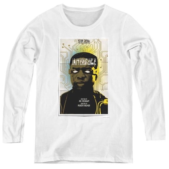 Trevco Sportswear CBS2170-WL-2 Womens Star Trek & TNG Season 7 Episode 3 Long Sleeve Tee, White - Medium