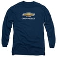 thumbnail image 1 of Trevco Sportswear CHV102C-AL-1 Chevrolets Chevy Bowtie Stacked Adult Long Sleeve T-Shirt, Navy - Small, 1 of 1