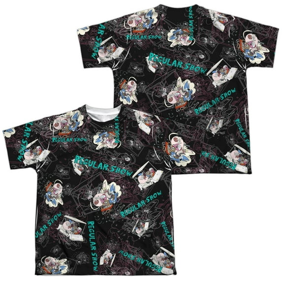 Trevco Sportswear CN341FB-YTPP-3 Regular Show Golf Cart Ride Front & Back Print Youth Short Sleeve T-Shirt, White - Large