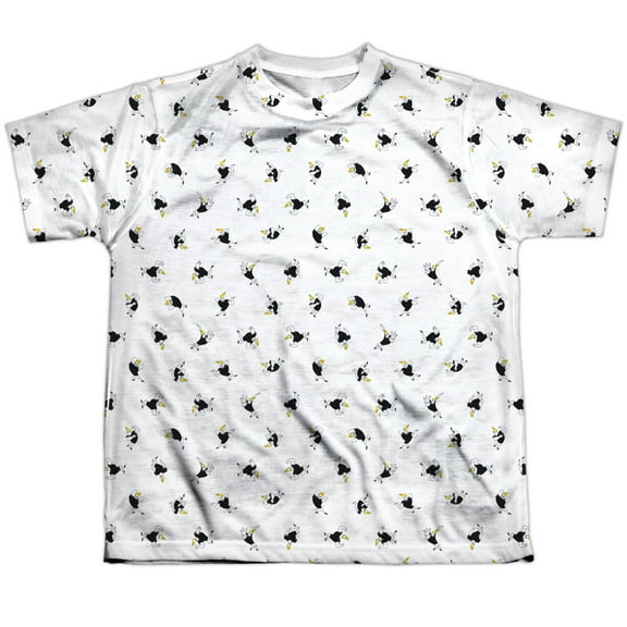 Trevco Sportswear CN466-YTPP-4 Johnny Bravo All Over Youth Short Sleeve T-Shirt, White - Extra Large