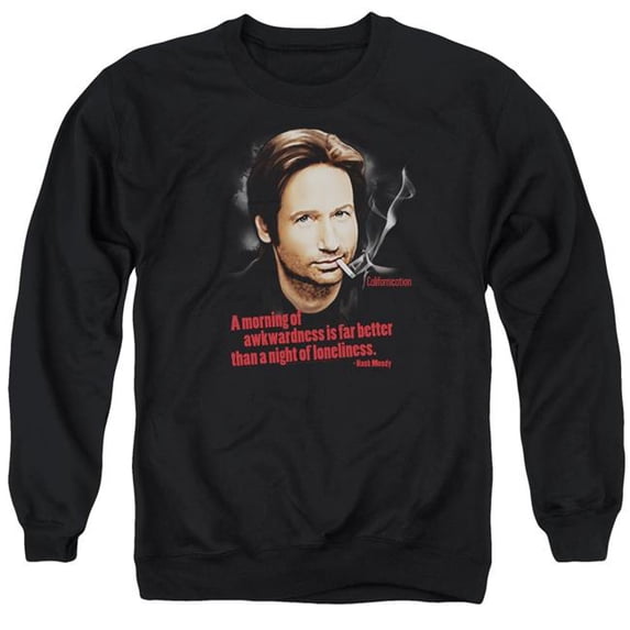 Trevco Sportswear SHO211-AS-1 Californication Morning Night Adult Crewneck Sweatshirt, Black - Small