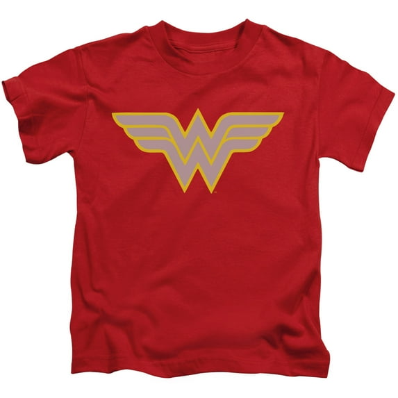Trevco Sportswear DCO266J-KT-2 DC Wonder Woman Logo Youth Short Sleeve T-Shirt, Red - Extra Small