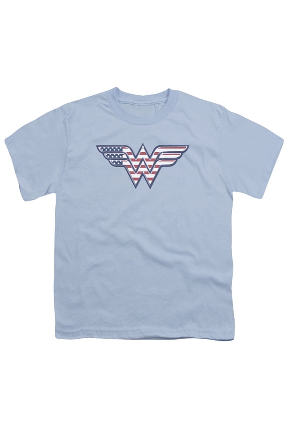 Sportswear DCO579-YT-1 DC Red, White & Blue Youth Short Sleeve T-Shirt, Light Blue - Small