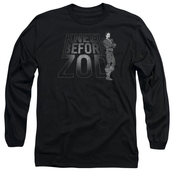 Trevco Sportswear DCO719-AL-6 DC Kneel Zod Adult Long Sleeve T-Shirt, Black - 3X