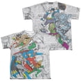 thumbnail image 1 of Trevco Sportswear DCO810FB-YTPP-4 DC Face Off Front & Back Print Youth Short Sleeve T-Shirt, White - Extra Large, 1 of 2