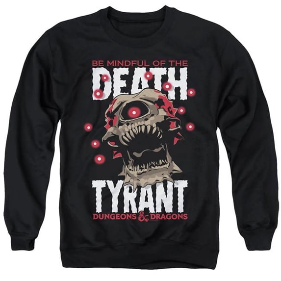 Trevco Sportswear HBRO677-AS-3 Dungeons & Dragons Death Tyrant Adult Crewneck Sweatshirt, Black - Large