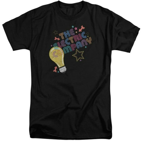 Trevco Sportswear ELC102-ATT-4 Electric Company Light Adult Tall Fit Short Sleeve T-Shirt, Black - Extra Large