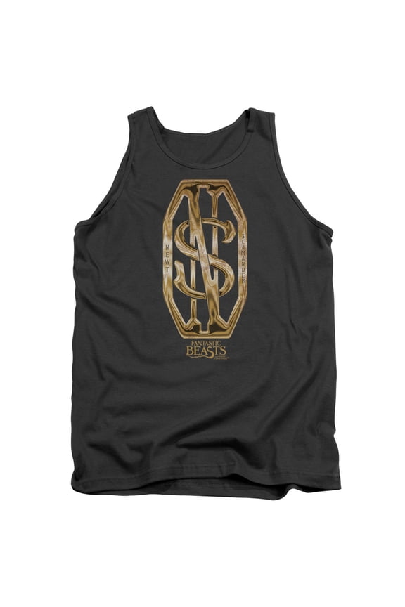 Sportswear WB242-TK-2 Fantastic Beasts Scamander Monogram Adult Tank Top, Charcoal - Medium