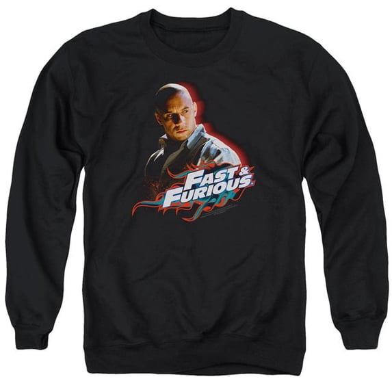 Trevco Sportswear UNI166-AS-5 Fast & The Furious Toretto Adult Crewneck Sweatshirt, Black - 2X
