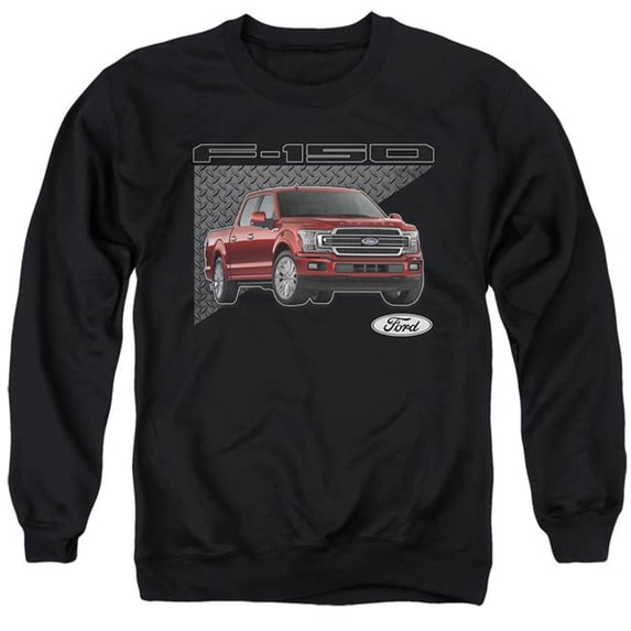 Trevco Sportswear FORD180-AS-2 Ford Trucks F 150 Adult Crewneck Sweatshirt, Black - Medium