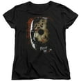 thumbnail image 1 of Trevco Sportswear WBM605-WT-3 Friday The 13th Mask of Death Womens Short Sleeve T-Shirt, Black - Large, 1 of 2