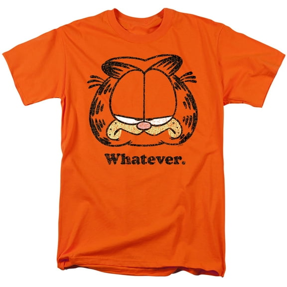 Trevco Sportswear GAR100-AT-5 Garfield Whatever Adult Regular Fit Short Sleeve T-Shirt, Orange - 2X