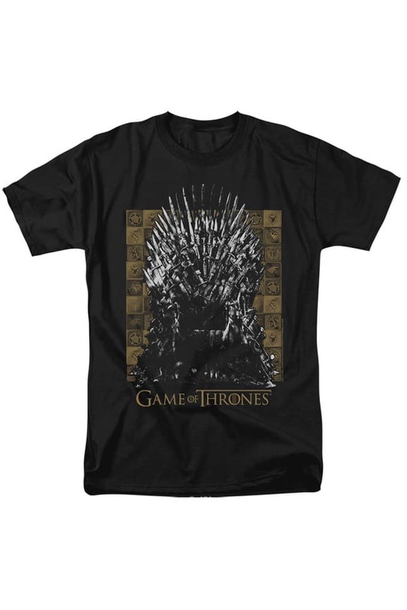 Sportswear GOT100-AT-2 Game of Thrones Iron Throne Adult Regular Fit Short Sleeve T-Shirt, Black - Medium