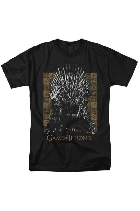 Sportswear GOT100-AT-4 Game of Thrones Iron Throne Adult Regular Fit Short Sleeve T-Shirt, Black - Extra Large