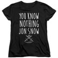thumbnail image 1 of Trevco Sportswear GOT240-WT-2 Game of Thrones You Know Nothing Jon Snow Womens Short Sleeve T-Shirt, Black - Medium, 1 of 1