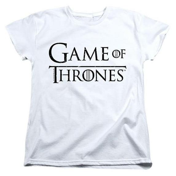 Trevco Sportswear GOT259-WT-4 Game of Thrones Logo 2 Womens Short Sleeve T-Shirt, White - Extra Large
