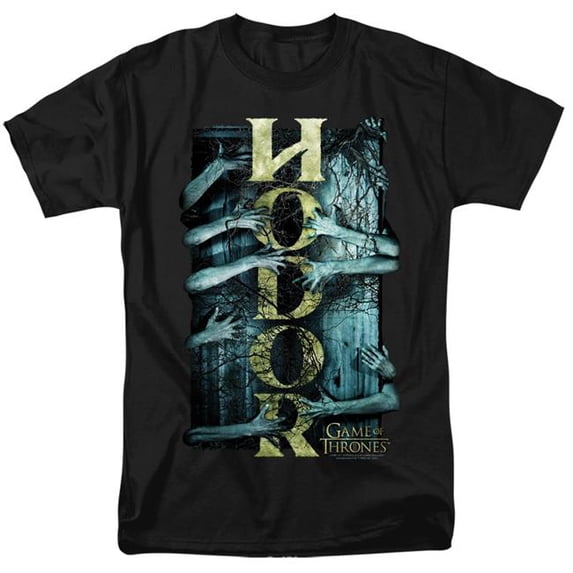 Trevco Sportswear GOT219-AT-7 Game of Thrones Hodor Adult Regular Fit Short Sleeve T-Shirt, Black - 4X