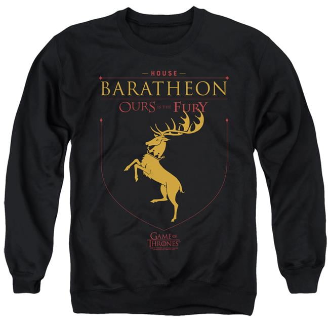 Trevco Sportswear GOT171-AS-6 Game of Thrones House Baratheon Sigil Adult Crewneck Sweatshirt, Black - 3X