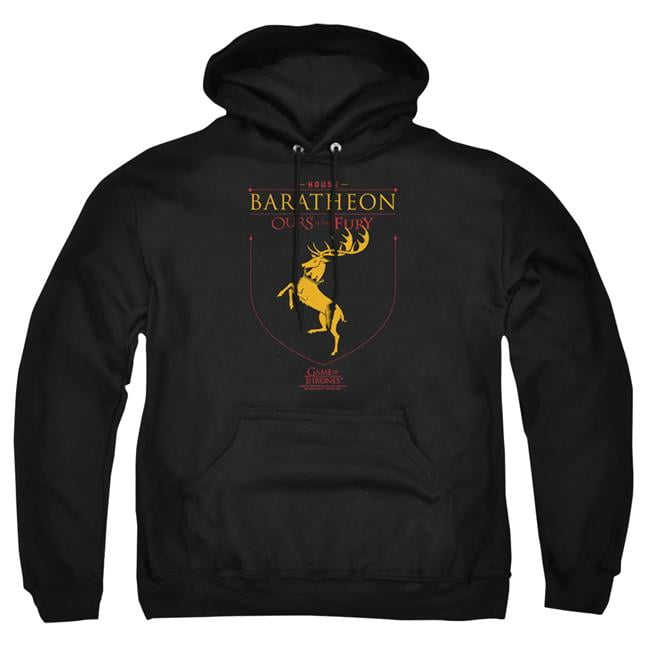 Trevco Sportswear GOT171-AFTH-4 Game of Thrones House Baratheon Sigil Adult Pullover Hoodie, Black - Extra Large
