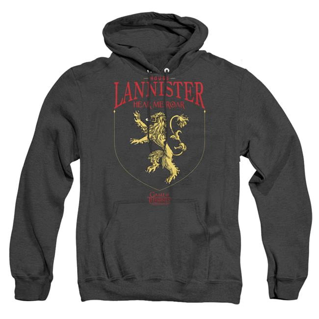 Trevco Sportswear GOT170-AHH-6 Game of Thrones House Lannister Sigil Adult Heather Hoodie, Black - 3X