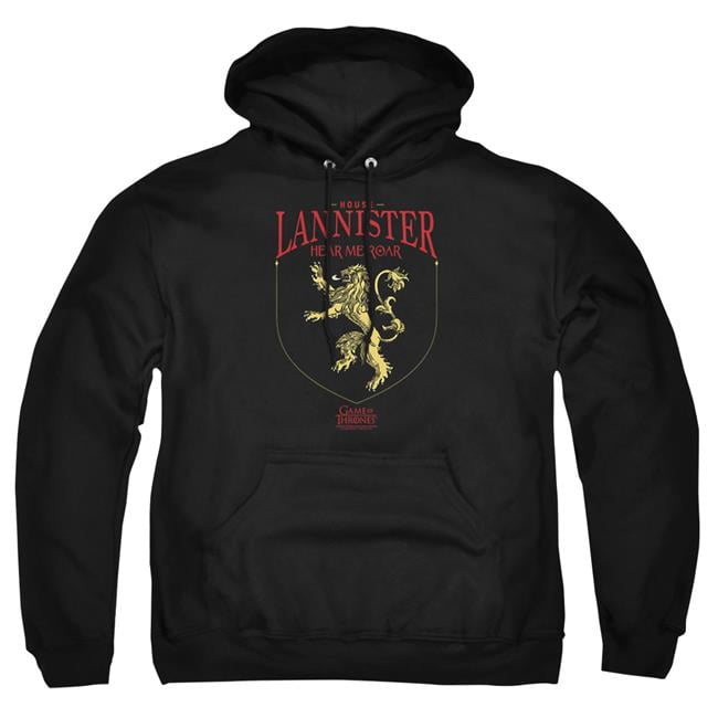 Trevco Sportswear GOT170-AFTH-2 Game of Thrones House Lannister Sigil Adult Pullover Hoodie, Black - Medium
