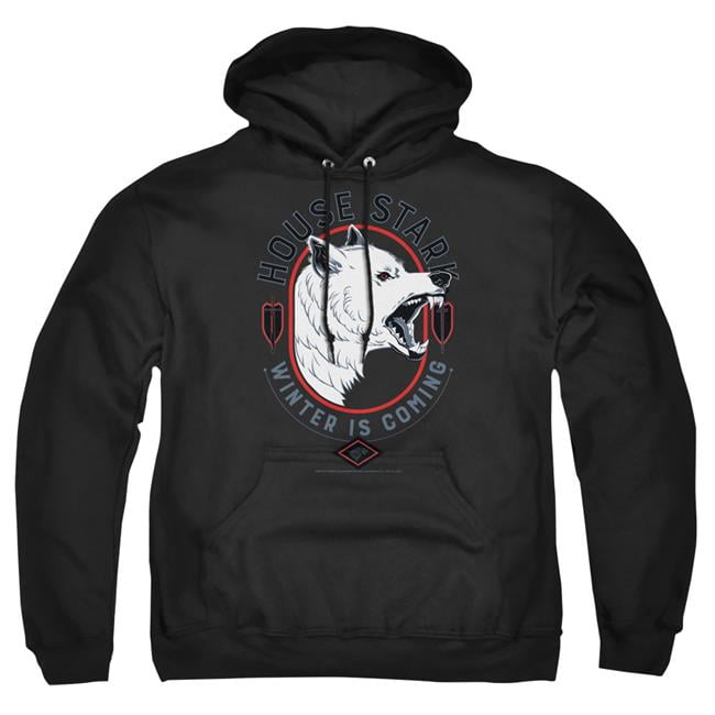 Trevco Sportswear GOT129-AFTH-1 Game of Thrones House Stark Winter is Coming Adult Pullover Hoodie, Black - Small