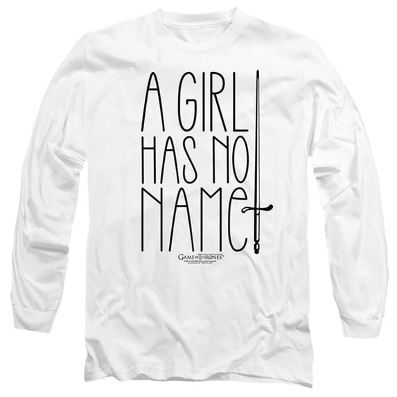 Trevco Sportswear GOT234-AL-6 Game of Thrones No Name Adult Long Sleeve T-Shirt, White - 3X