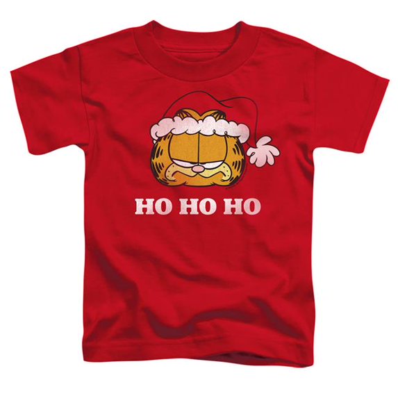 Trevco Sportswear GAR597-TT-3 Garfield Ho Ho Ho Toddler Short Sleeve T-Shirt, Red - Large 4T
