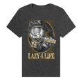 thumbnail image 1 of Trevco Sportswear GAR504-PATHA-3 Garfield Lazy 4 Life Heathered Premium Adult T-Shirt, Charcoal - Large, 1 of 1
