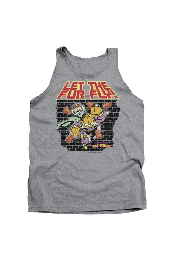 Sportswear GAR433-TK-5 Garfield Let The Fur Fly Adult Tank Top, Athletic Heather - 2X