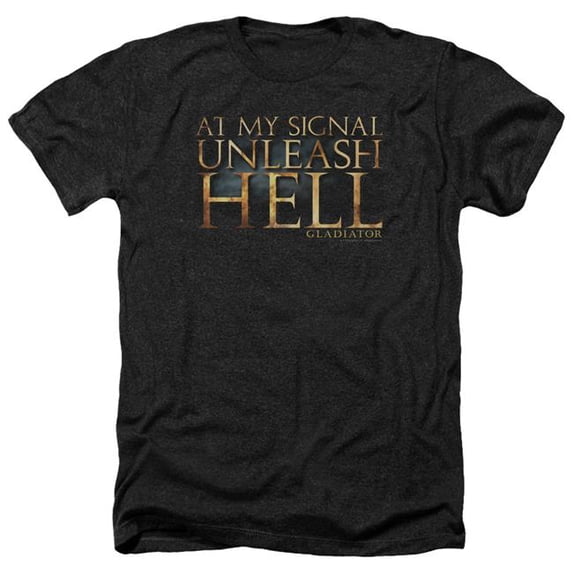 Trevco Sportswear PAR271-HA-6 Gladiator Unleash Hell Adult Regular Fit Heather Short Sleeve T-Shirt, Charcoal - 3X
