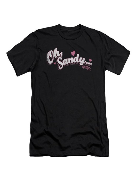 Sportswear PAR488-PSF-4 Grease Oh Sandy Premium Canvas Adult Slim Fit 30-1 Short Sleeve T-Shirt, Black - Extra Large