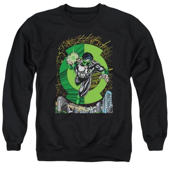 Trevco Sportswear GL100-AS-2 Green Lantern No.51 Cover Adult Crewneck Sweatshirt, Black - Medium