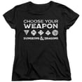 thumbnail image 1 of Trevco Sportswear HBRO672-WT-4 Dungeons & Dragons Choose Your Weapon Womens Short Sleeve T-Shirt, Black - Extra Large, 1 of 1
